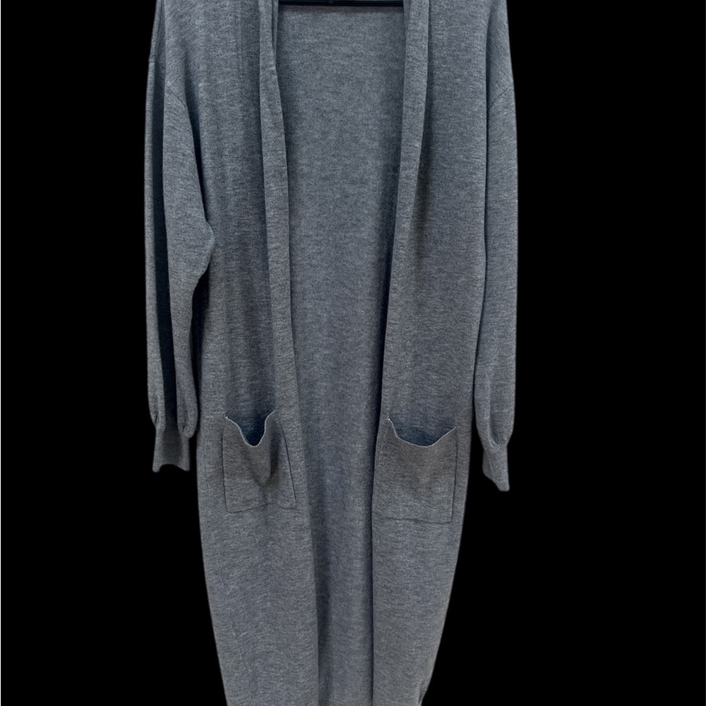 Express Charcoal Open Front Cardigan
